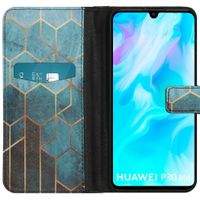 imoshion Design Softcase Bookcase Huawei P30 Lite - Green Honeycomb