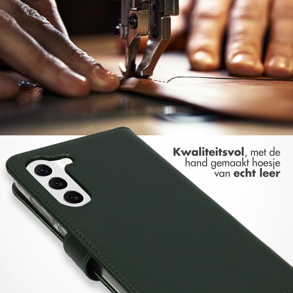 Selencia Echt Lederen Bookcase Samsung Galaxy S23 Plus - Groen