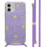 imoshion Design hoesje met koord Apple iPhone 12 (Pro) - Tropical Violet Flowers Connect
