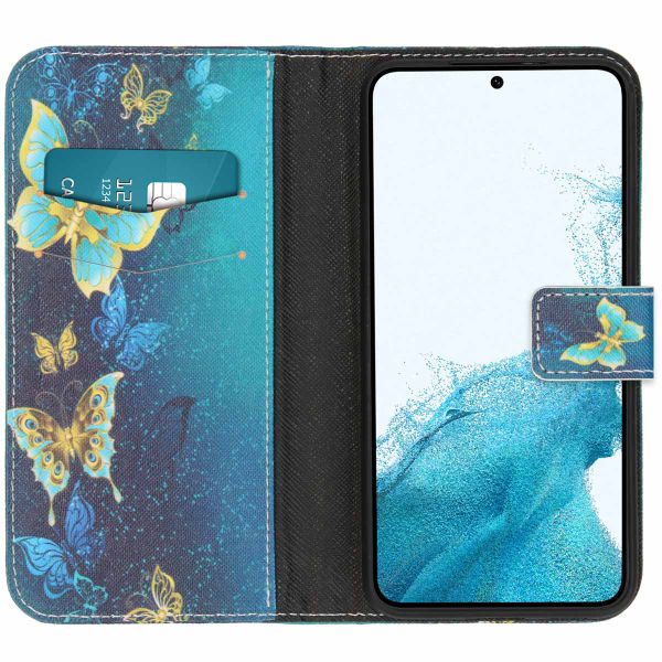 imoshion Design Softcase Bookcase Samsung Galaxy S22 - Blue Butterfly