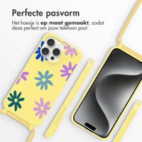 imoshion Siliconen design hoesje met koord iPhone 15 Pro - Yellow Flower Distance