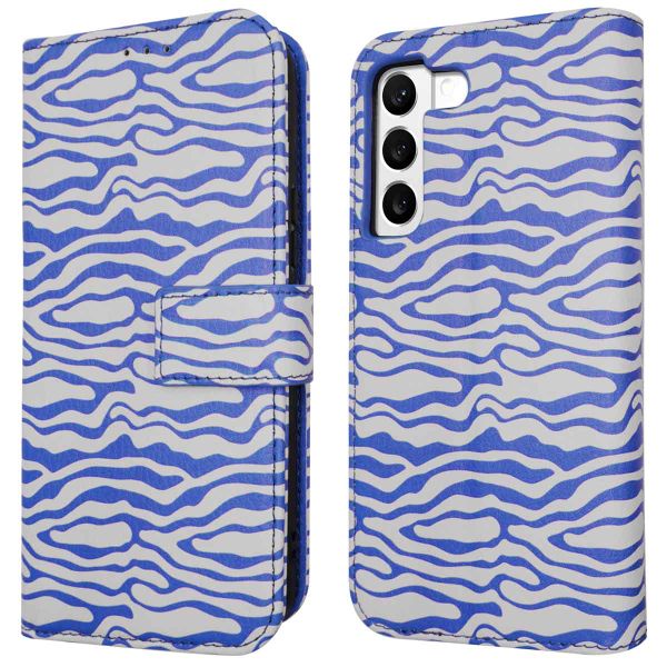 imoshion Design Bookcase Samsung Galaxy S22 - White Blue Stripes