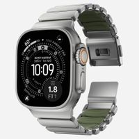 Nomad Stratos Band Apple Watch | 44/45/46/49 mm - Forest Green / Natural Titanium