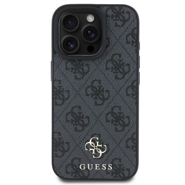 Guess 4G Metal Logo Backcover MagSafe Apple iPhone 16 Pro Max - Zwart