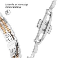Selencia Slim Steel Jubilee Inspired schakelbandje Apple Watch Series 1 t/m 9 / SE (38/40/41 mm) | Series 10 / 11 (42 mm) - Zilver & Rosé Goud