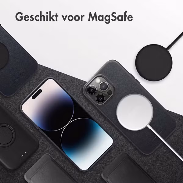 Accezz MagSafe Leather Backcover Apple iPhone 14 Pro Max - Onyx Black
