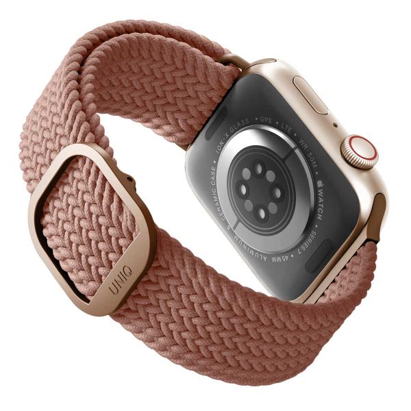 Uniq Aspen Braided bandje Apple Watch Series 1 t/m 10 / SE / Ultra (2) (44/45/46/49 mm) - Grapefruit Pink