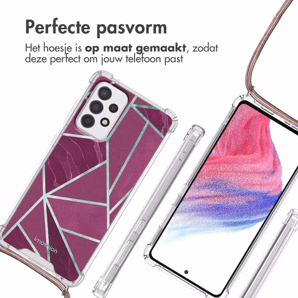 imoshion Design hoesje met koord Samsung Galaxy A53 - Bordeaux Graphic