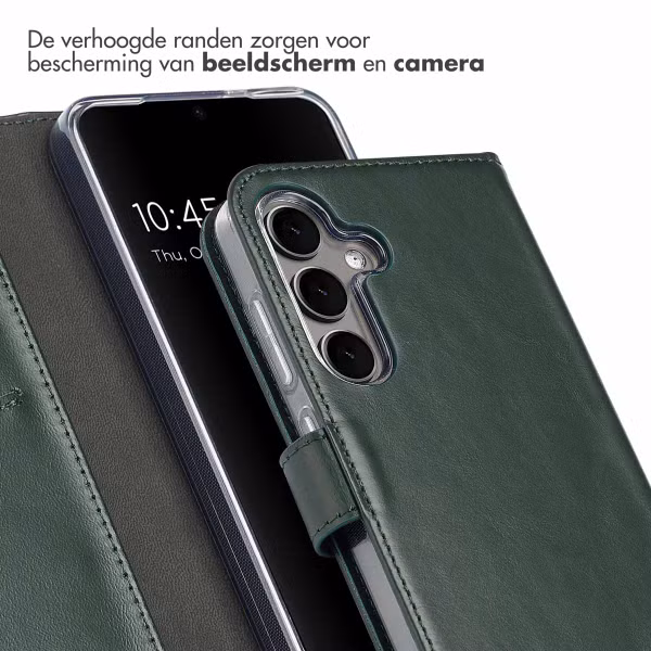 Selencia Echt Leren Bookcase Samsung Galaxy S25 Plus - Groen