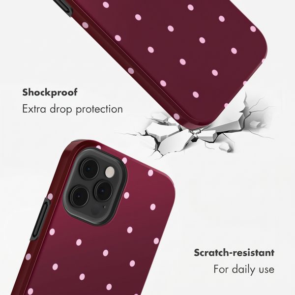 Selencia Vivid Back Cover Apple iPhone 12 (Pro) - Happy Dots Burgundy