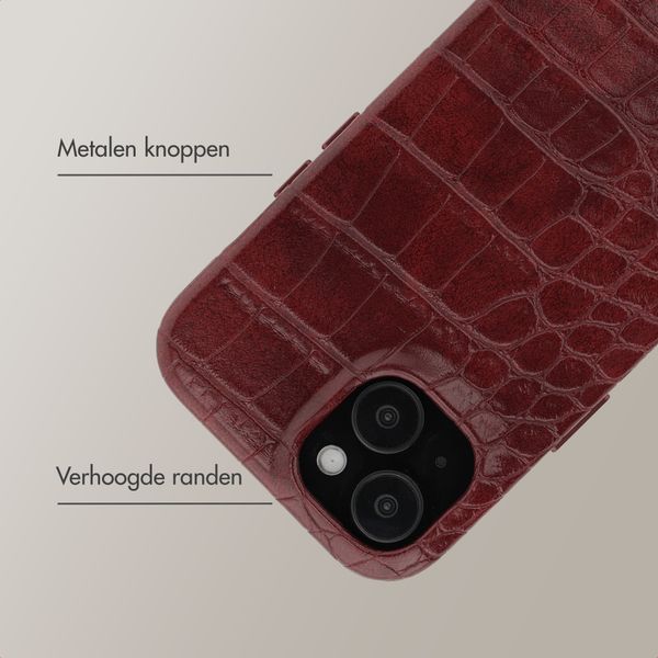 Selencia Croco Backcover met MagSafe Apple iPhone 15 - Burgundy