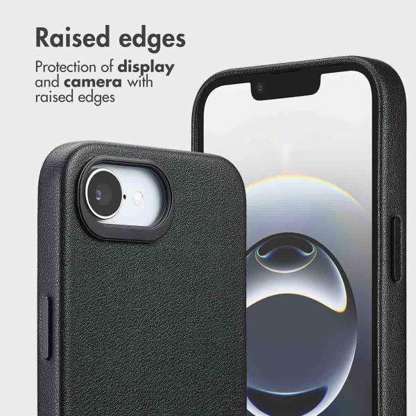Accezz 2-in-1 Leather Bookcase with MagSafe Apple iPhone 17e / 16e - Onyx Black