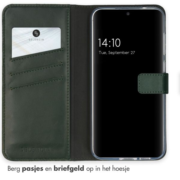 Selencia Echt Leren Bookcase Samsung Galaxy S23 FE - Groen