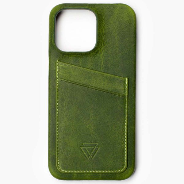 Wachikopa Full Wrap C.C. Backcover met 2 pashouders iPhone 15 Pro Max - Forest Green