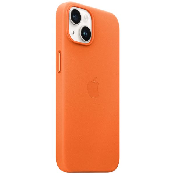 Apple Leather Back Cover with MagSafe Apple iPhone 14 - Orange