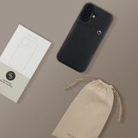 Selencia Riva Backcover met Pashouder Apple iPhone 17 - Zwart