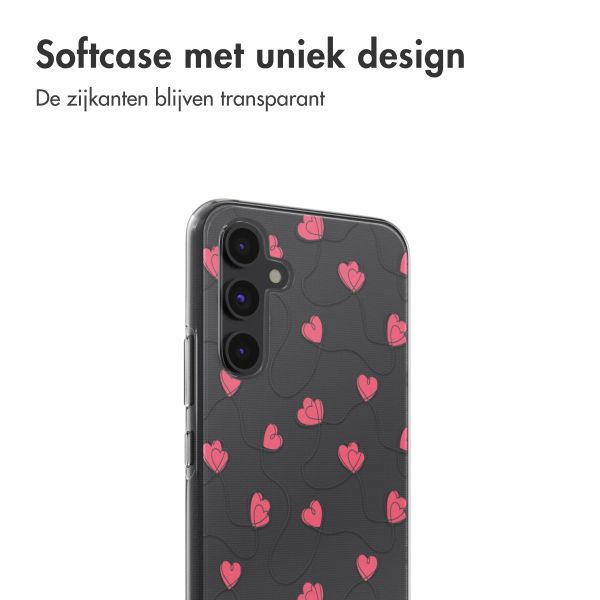 imoshion  Design hoesje Samsung Galaxy A54 - Dusty Rose Connected Hearts