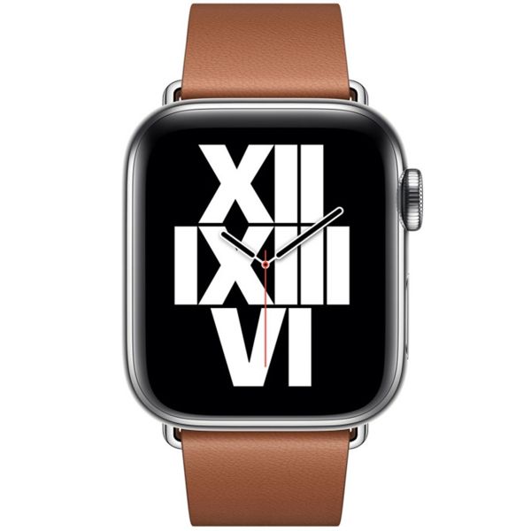 Apple Leather Band Modern Buckle Apple Watch Series 1 t/m 9 / SE (38/40/41 mm) | Series 10 (42 mm) - Maat L - Saddle Brown