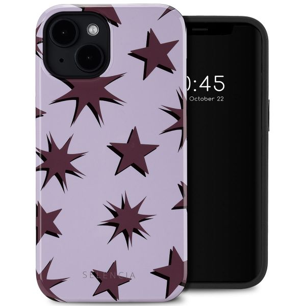 Selencia Vivid Tough Backcover met MagSafe iPhone 14 - Stars Plum Lilac