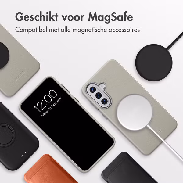 Accezz MagSafe Leather Backcover Samsung Galaxy A57 (5G) - Light Grey