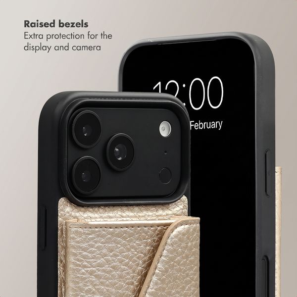 Selencia Sera Phone Case with Cord and Envelope Card Holder Apple iPhone 18 Pro / 17 Pro - Champagne