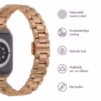 Selencia Slim Steel schakelbandje Apple Watch Series 1 t/m 9 / SE (38/40/41 mm) | Series 10 / 11 (42 mm) - Rosé Goud
