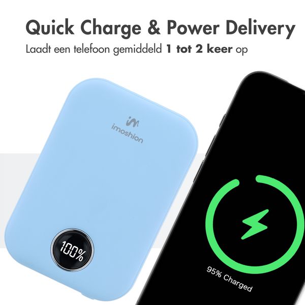 imoshion MagSafe Powerbank 10.000 mAh - Draadloze powerbank - Quick Charge en Power Delivery - Sky Blue