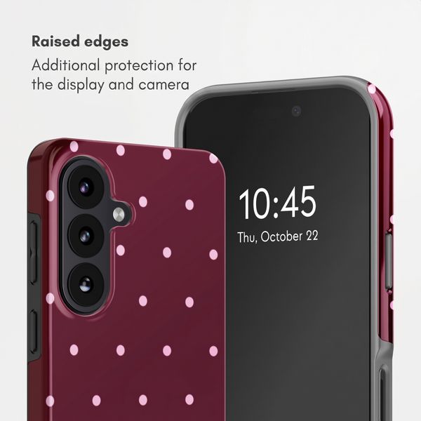 Selencia Vivid Back Cover with MagSafe Samsung Galaxy S26 - Happy Dots Burgundy