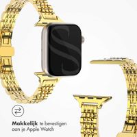 Selencia Slim Steel Jubilee Inspired schakelbandje Apple Watch Series 1 t/m 9 / SE (38/40/41 mm) | Series 10 (42 mm) - Goud