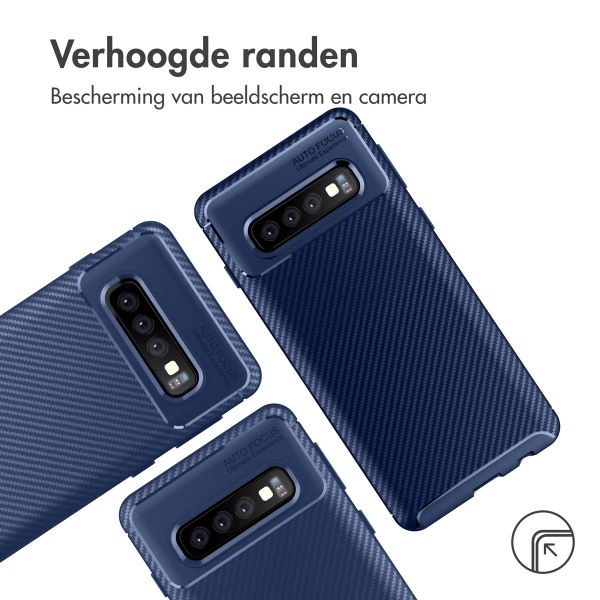 imoshion Carbon Softcase Backcover Samsung Galaxy S10 - Blauw