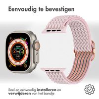 imoshion Elastisch nylon bandje Apple Watch Series 1 t/m 10 / SE / Ultra (2) (44/45/46/49 mm) - Roze