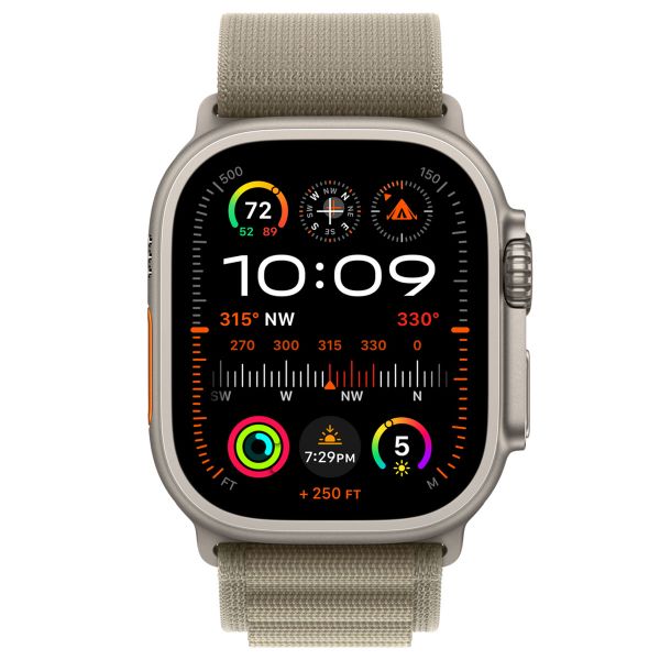 Apple Alpine Loop Band Apple Watch Series 1-10 / SE / Ultra (2) - 42/44/45/46/49 mm - Maat S - Olive