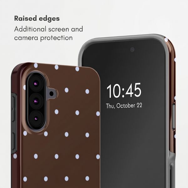 Selencia Vivid Back Cover Samsung Galaxy A37 (5G) - Happy Dots Chocolate