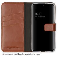 Selencia Echt Leren Bookcase Samsung Galaxy S22 - Lichtbruin