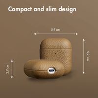 Accezz Genuine leather case  Apple AirPods 1 / 2 - Taupe