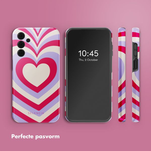 Selencia Vivid Tough Backcover Samsung Galaxy A15 (5G/4G) - Double Hearts Rubine Red Lilac