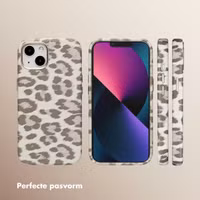 Selencia Sabi Backcover Panterprint met MagSafe Apple iPhone 13 - Soft Ivory