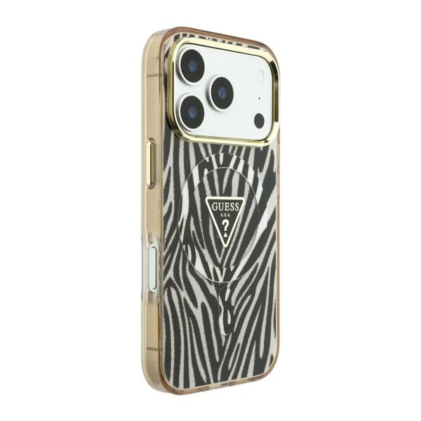 Guess MagSafe Case Apple iPhone 18 Pro Max / 17 Pro Max - Zebra Gold