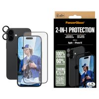 PanzerGlass 2 in 1 pack - Ultra-Wide Fit Anti-Bacterial Screenprotector incl. applicator + Camera Protector iPhone 16