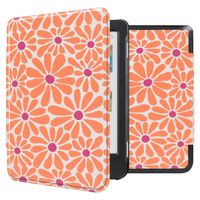 imoshion Design Slim Hard Case Sleepcover Kobo Clara Colour / Kobo Clara BW - Orange Flowers Connect