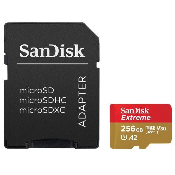 SanDisk microSD Extreme - 256GB - Inclusief RescuePro Deluxe - UHS-I/U3/Full HD/4K UHD