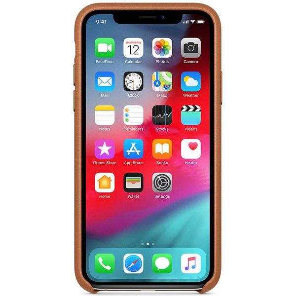 Apple Leather Backcover Apple iPhone Xs - Saddle Brown