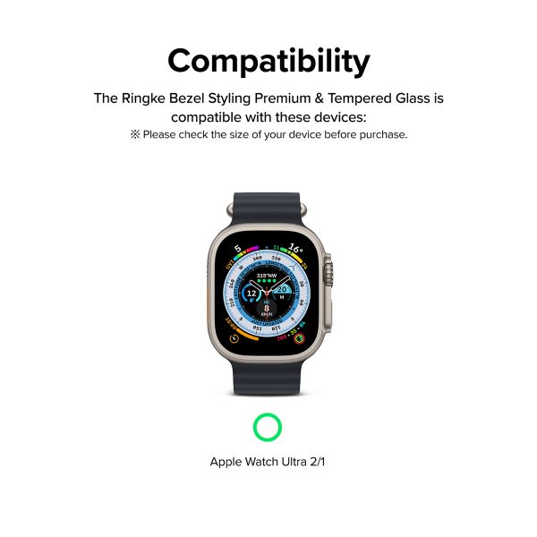 Ringke Bezel Styling + Screenprotector Apple Watch Ultra (2) - 49 mm - Fluted Titanium