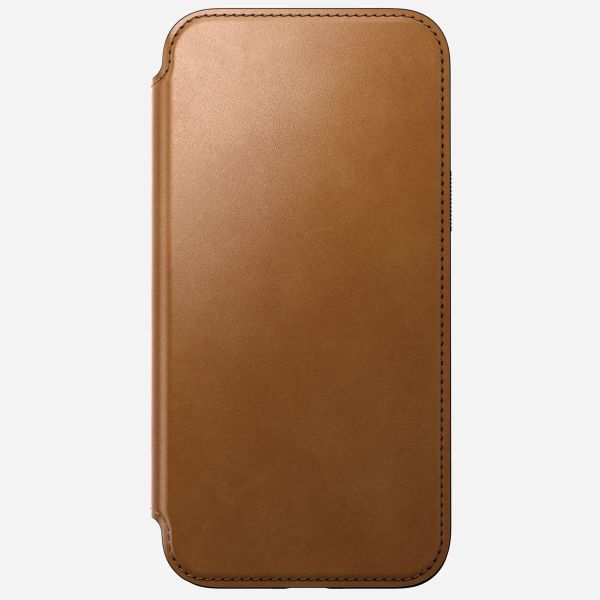 Nomad Modern Leather Folio Bookcase iPhone 15 Pro Max - English Tan