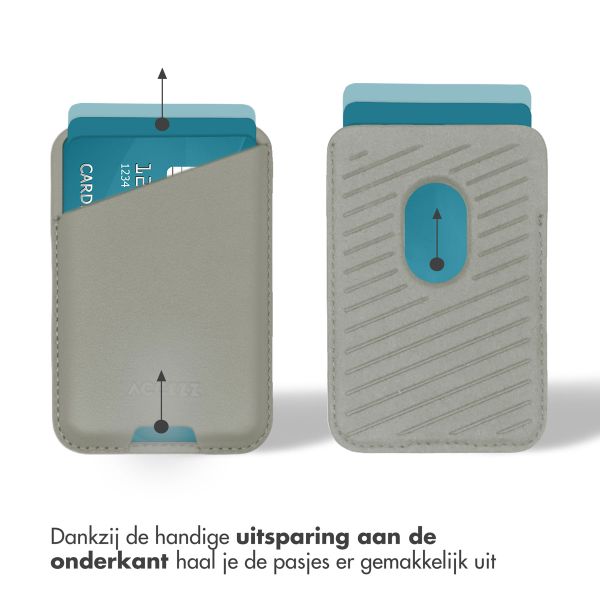 Accezz Leren Kaarthouder - Geschikt voor MagSafe en Qi2 - Light Grey
