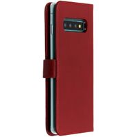 Selencia Echt Lederen Bookcase Samsung Galaxy S10 Plus - Rood