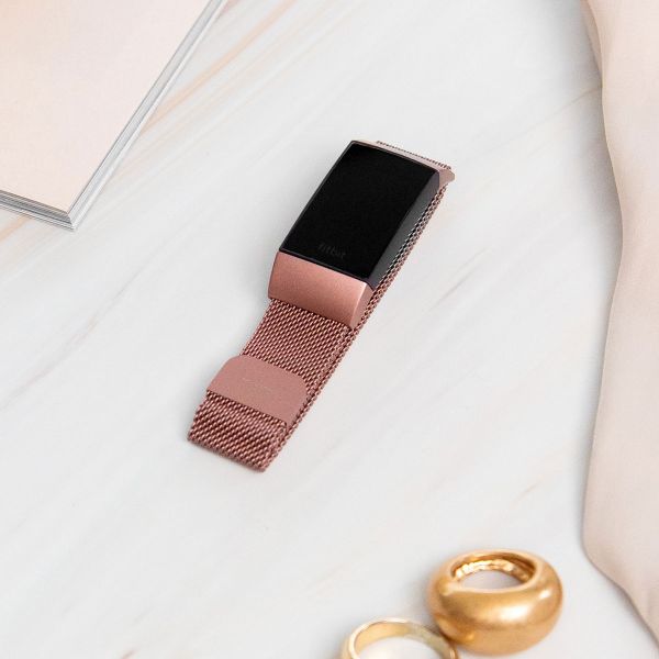 imoshion Milanees magnetisch bandje Fitbit Alta (HR) - Maat S - Roze