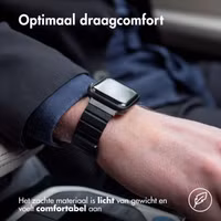 imoshion Magnetisch lederen bandje Apple Watch Series 1 t/m 9 / SE (38/40/41 mm) | Series 10 / 11 (42 mm) - Zwart