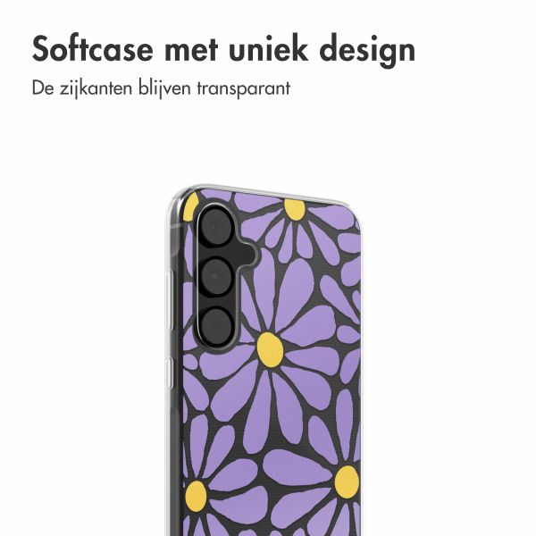 imoshion  Design hoesje Samsung Galaxy A55 - Tropical Violet Flowers Connect