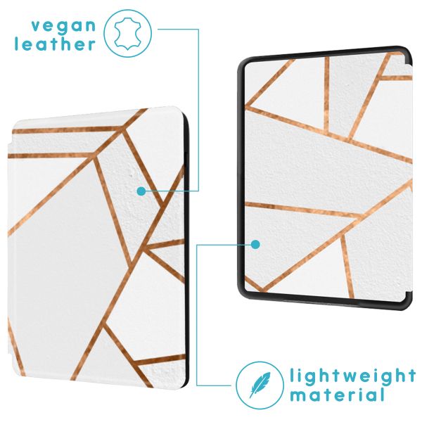 imoshion Design Slim Hard Case Bookcase Amazon Kindle (2024) / Amazon Kindle (2022) 11th gen - White Graphic